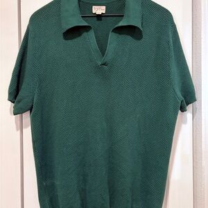 J. Crew Green Knit Sweater Polo